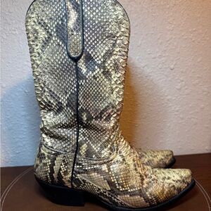 Custom Handmade Star Boot Rattlesnake Snakeskin Cowboy Boots Natural Patina